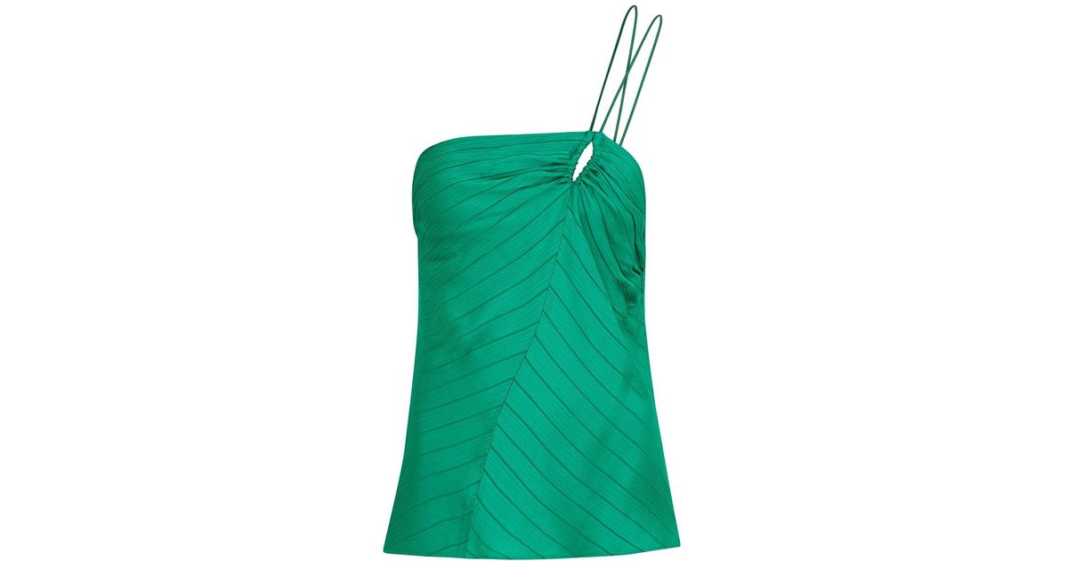Forte Forte One-shoulder Satin Top in Green | Lyst