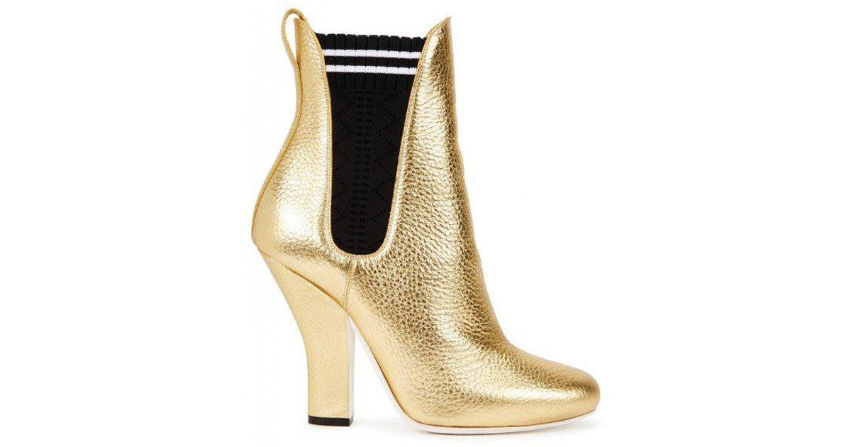 gold fendi boots