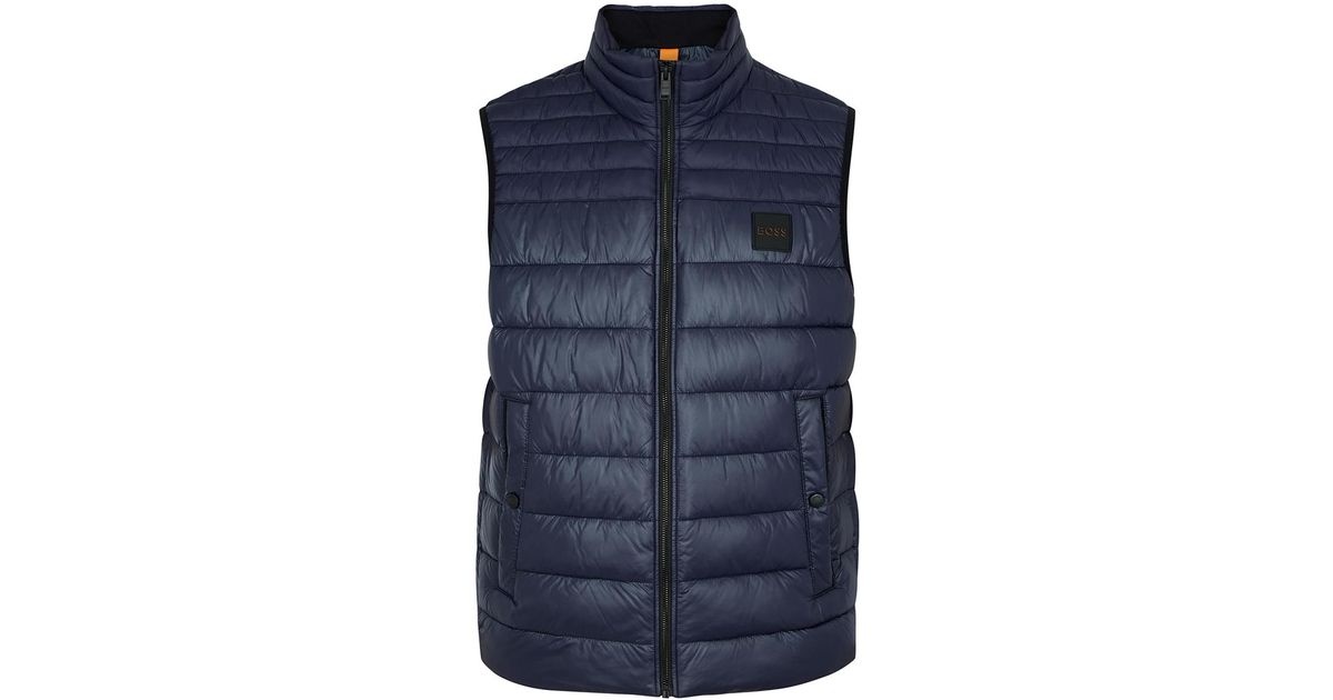 BOSS by HUGO BOSS Quilted Shell Gilet in Blue for Men Lyst