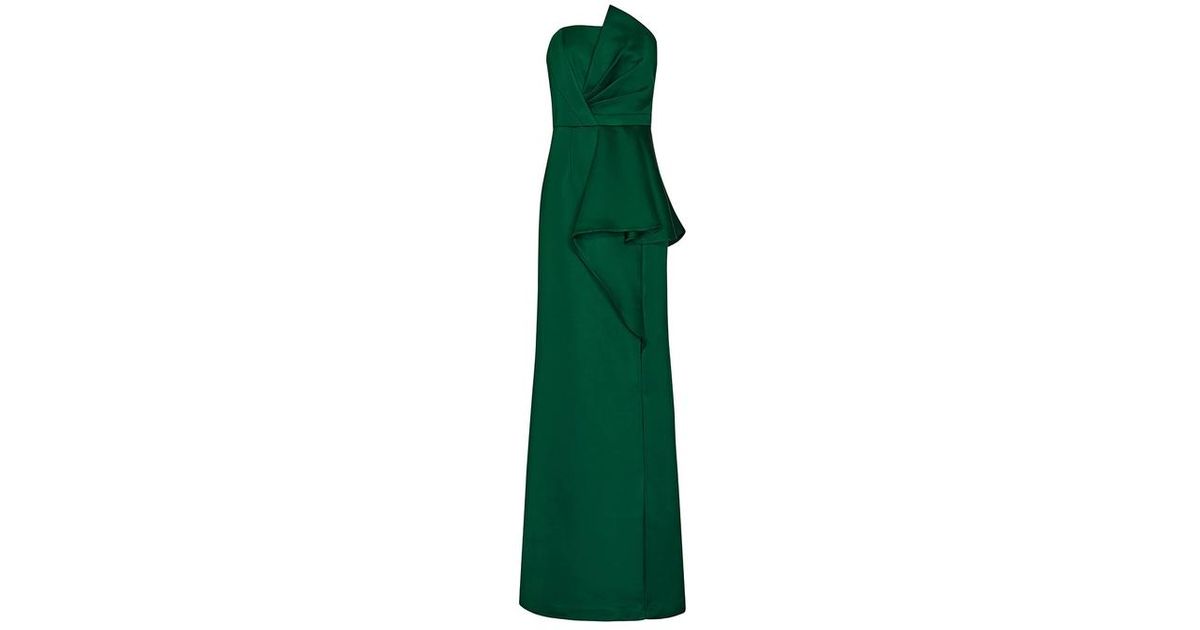 forest green strapless dress