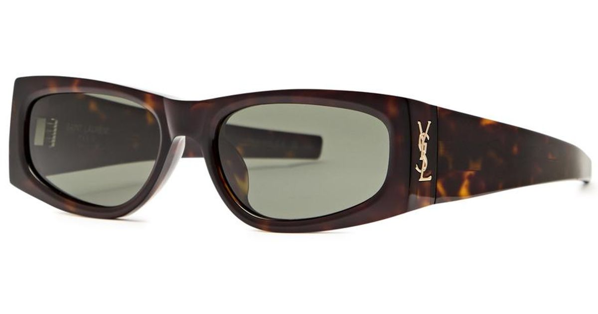 Saint Laurent RectangleFrame Sunglasses Lyst UK