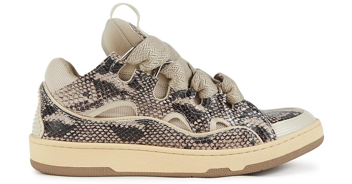 python print leather curb sneakers