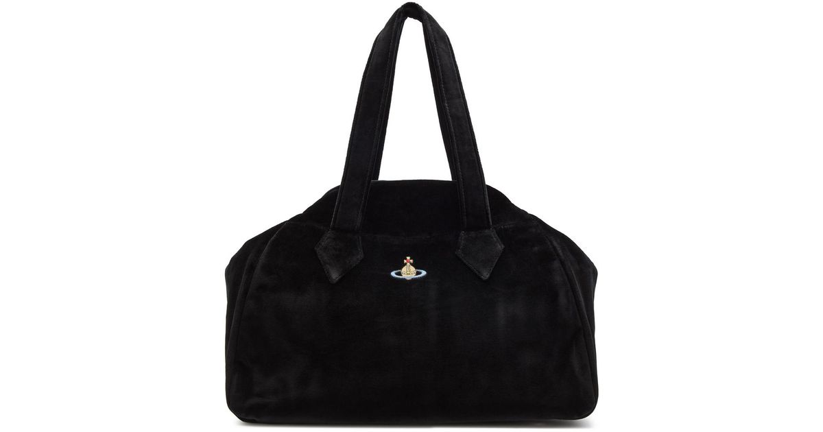 Vivienne Westwood Archive Yasmine Large Velvet Tote in Black | Lyst