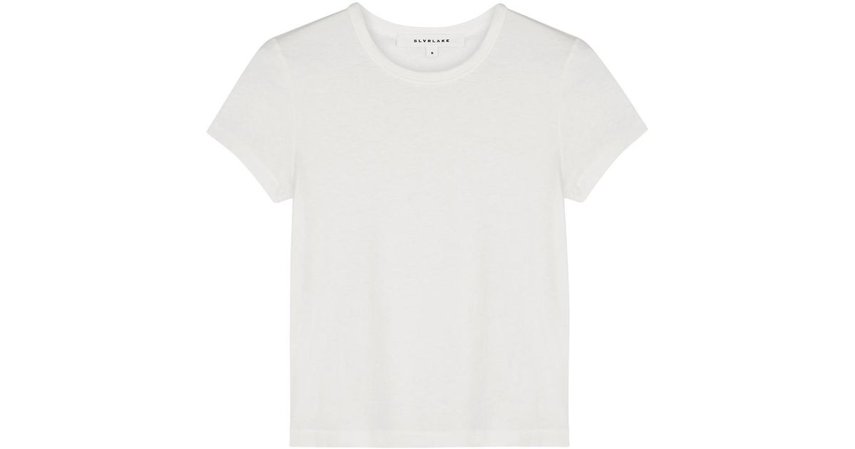 SLVRLAKE Denim Baby Cotton Tshirt in White Lyst
