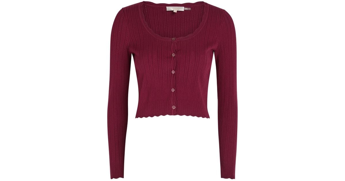 Martti Stretch Pointelle Cardigan - FAWN PINK