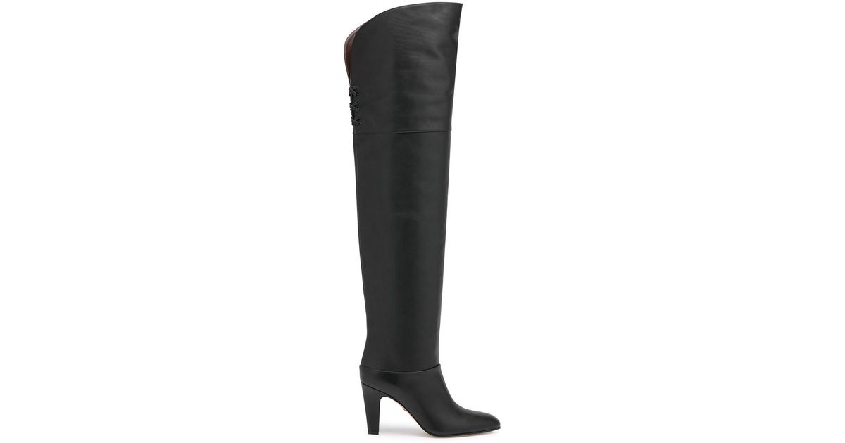 Chloé Black Calfskin Over The Knee Boots