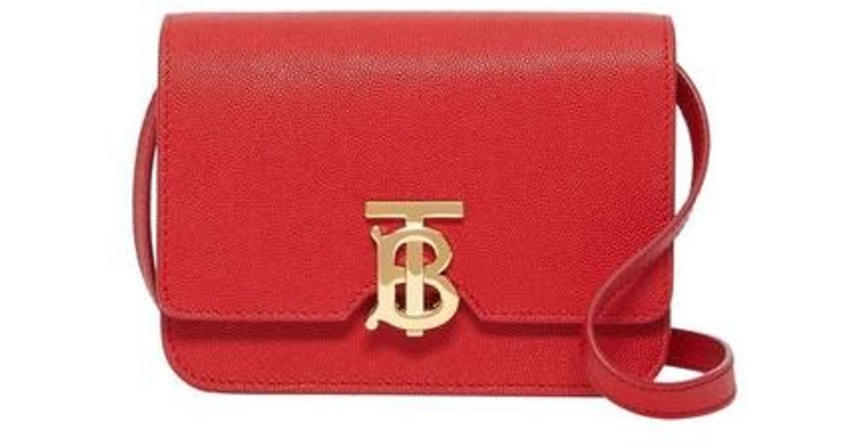 small grainy leather tb bag