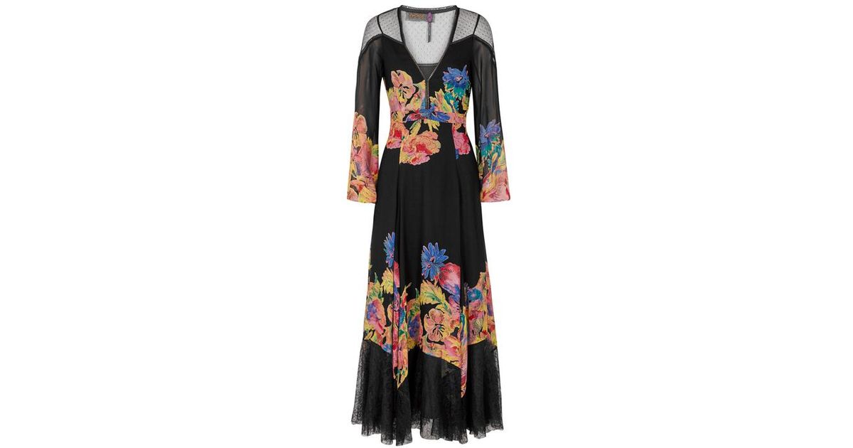 free people black floral maxi dress
