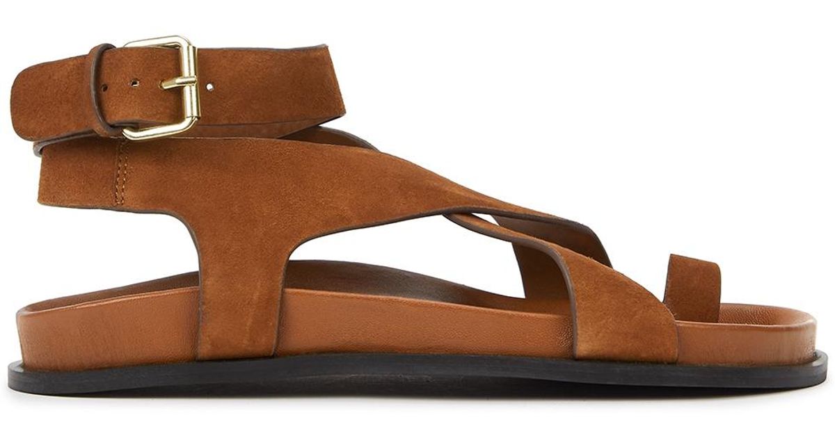 A.Emery Jalen Brown Suede Sandals in Tan (Natural) Lyst