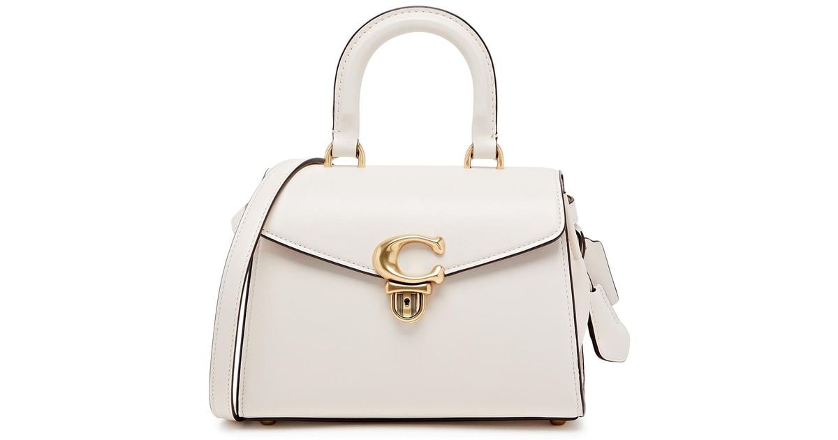 COACH Sammy Leather Top Handle Bag in White Lyst UK