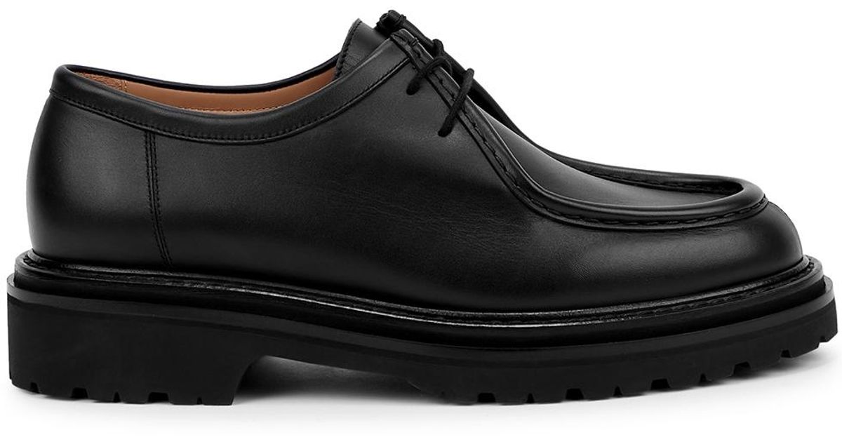 LEGRES Leather Derby Shoes in Black | Lyst