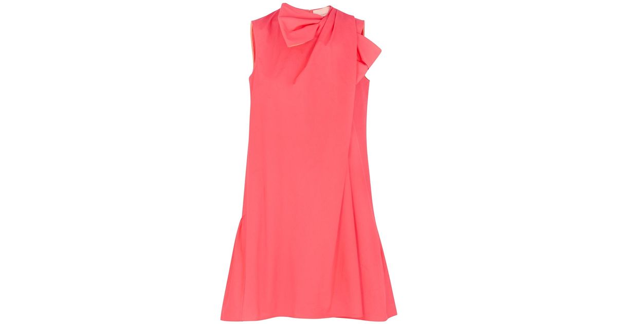 ROKSANDA Selena Coral Bow-embellished Cotton Dress in Pink | Lyst