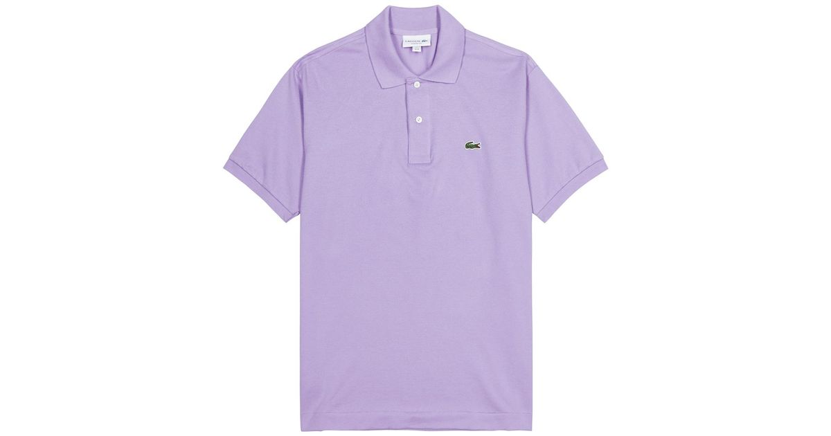 Lacoste Piqué Cotton Polo Shirt in Purple for Men | Lyst