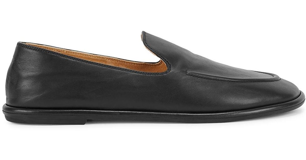 The Row Canal Leather Loafers in Black | Lyst