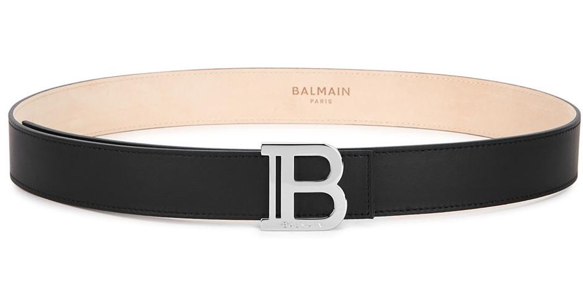 Balmain Black Leather Belt for Men - Lyst