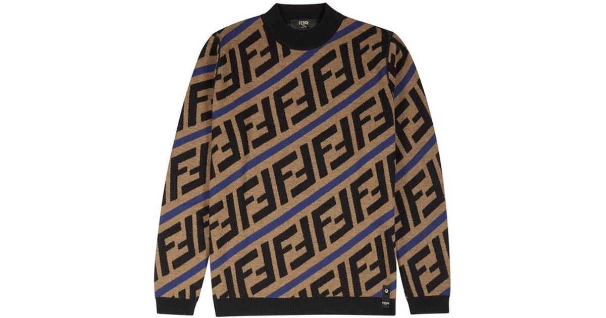 fendi logo intarsia sweater
