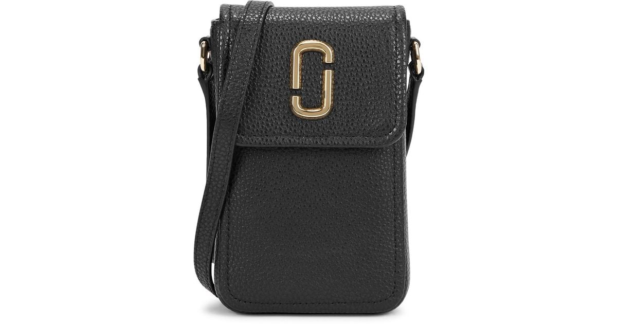 Marc Jacobs The Glam Shot Black Leather Crossbody Phone Case Lyst UK