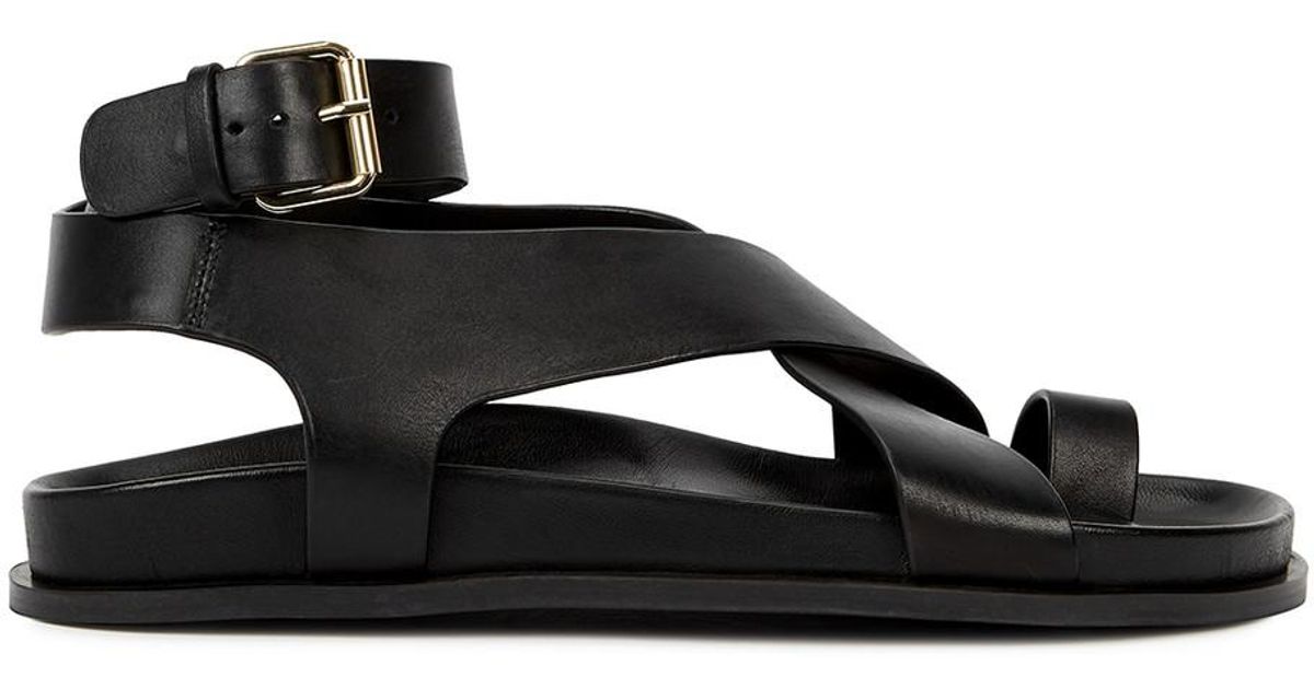 A.Emery A. Emery Jalen Leather Sandals in Black | Lyst