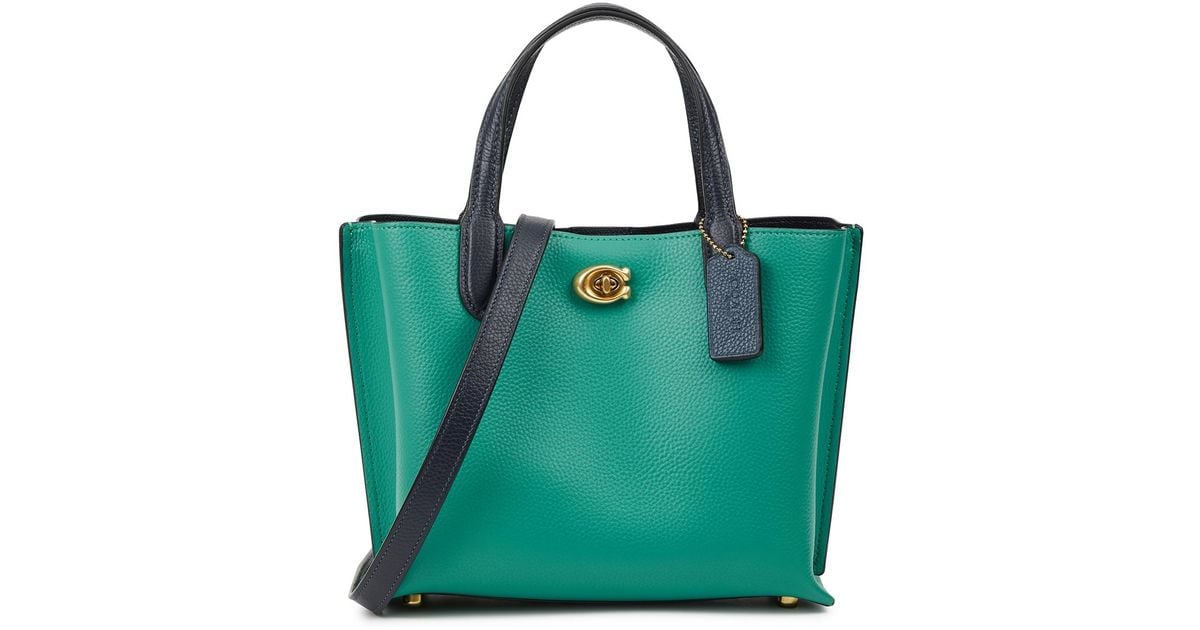 COACH Willow 24 Leather Tote in Green Lyst