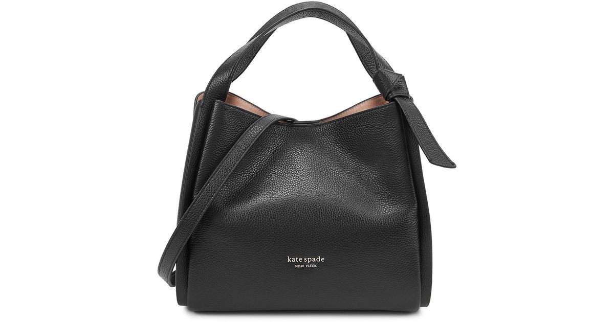 Kate Spade Leather Knott Medium Black Cross-body Bag | Lyst