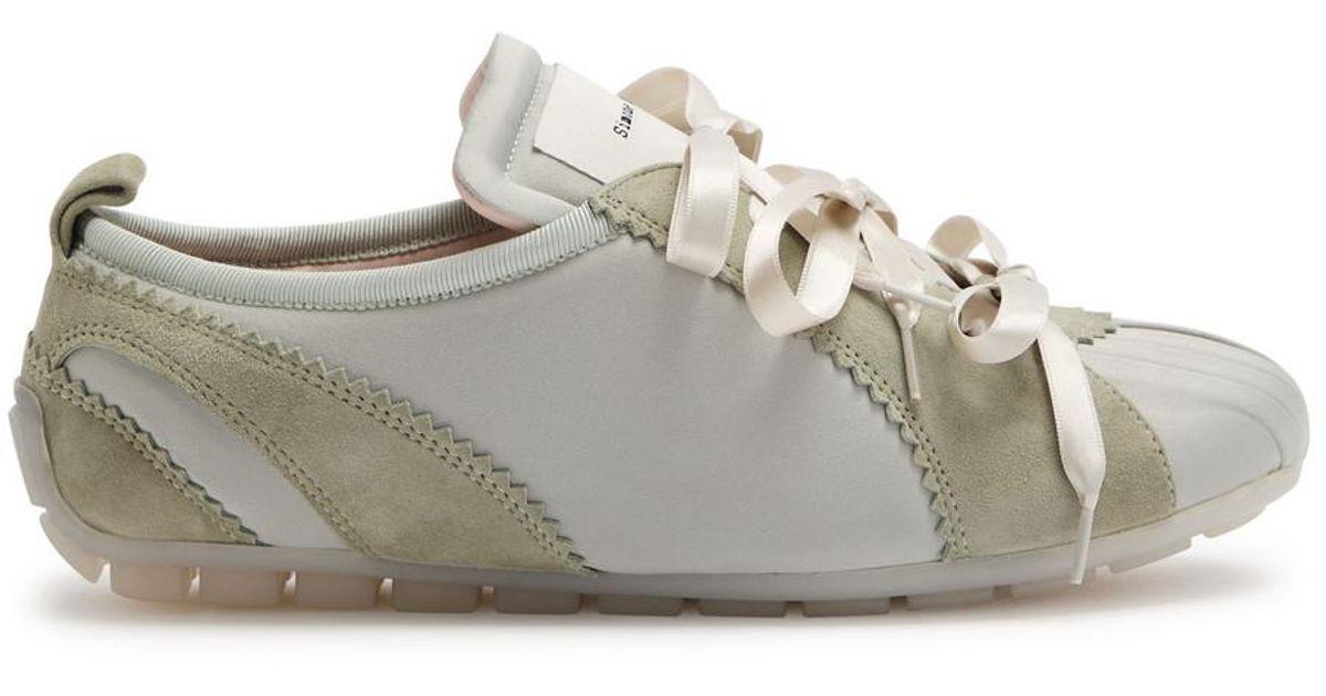 Simone Rocha Ballerina Grip Panelled Satin Sneakers in Gray | Lyst