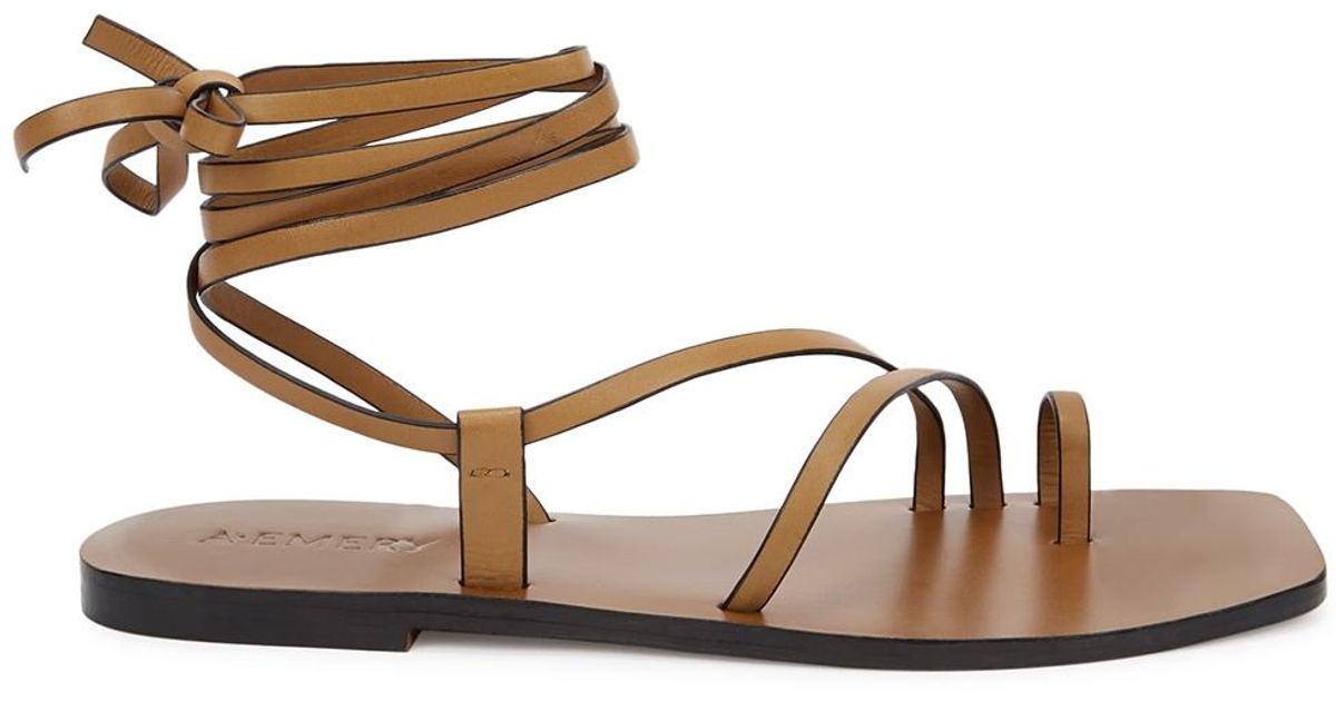 A.Emery Beau Brown Leather Sandals Lyst
