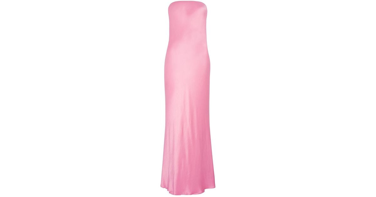 Bec & Bridge Moon Dance Strapless Satin Midi Dress in Pink | Lyst