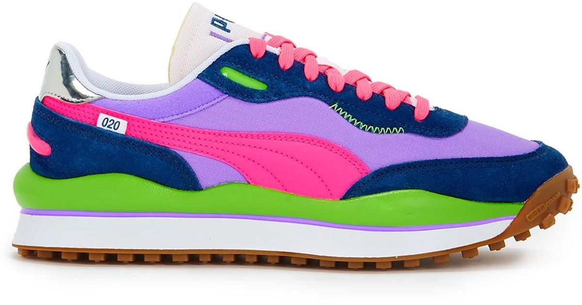 puma panelled colourblock lace up casual shoes