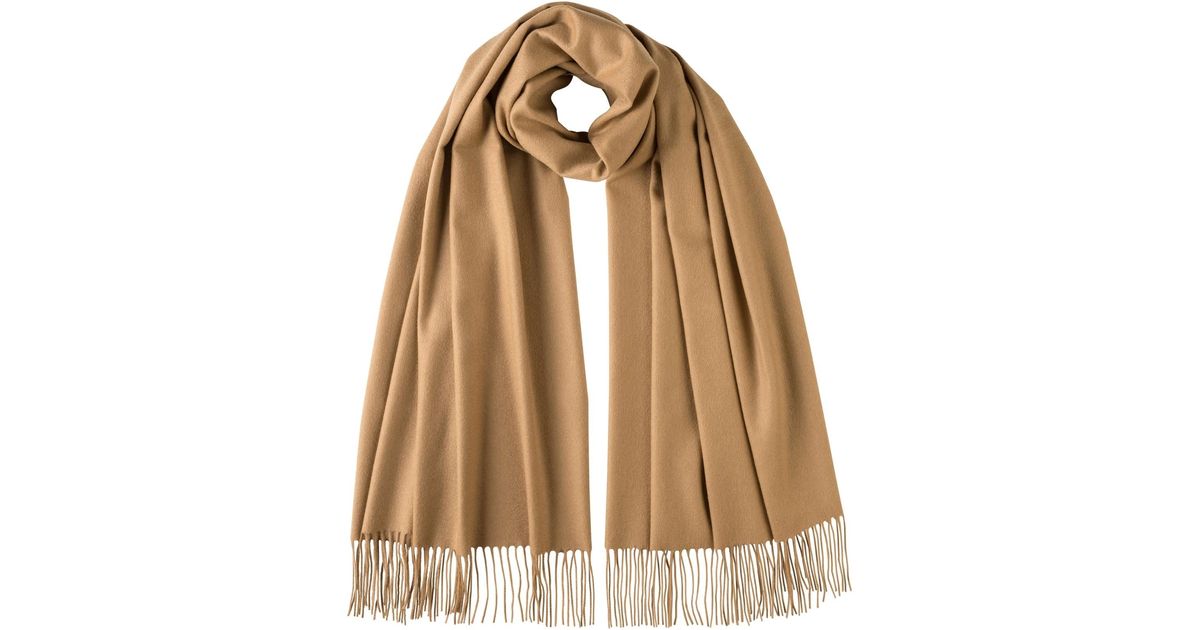 Johnstons of Elgin Iconic Camel Cashmere Stole in Natural Lyst