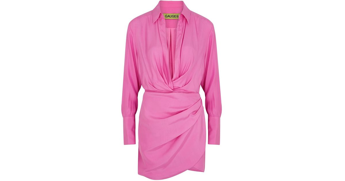 GAUGE81 Naha Pink Silk Mini Dress Lyst