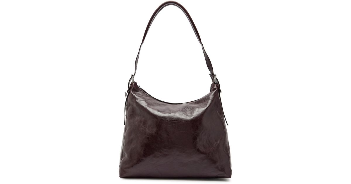 Lemaire Belted Leather Hobo Bag in Brown | Lyst