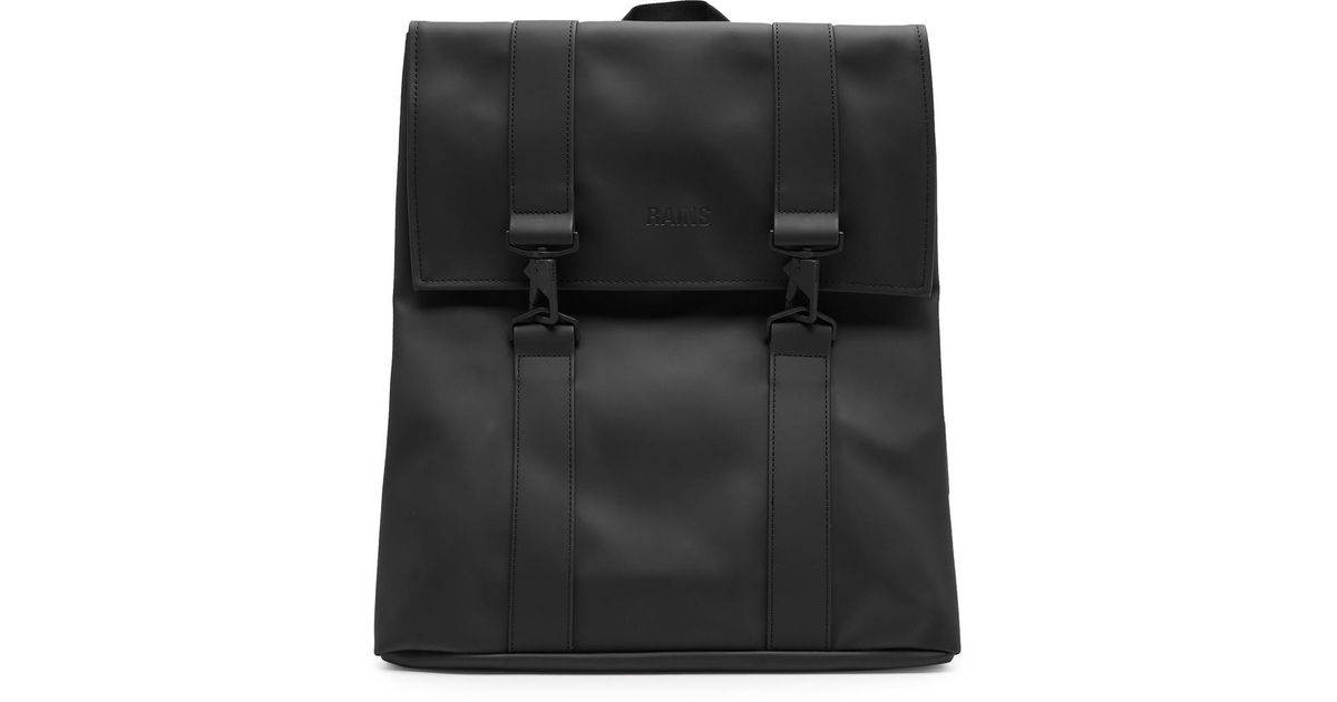 Rains Msn Rubberised Backpack in Black Lyst