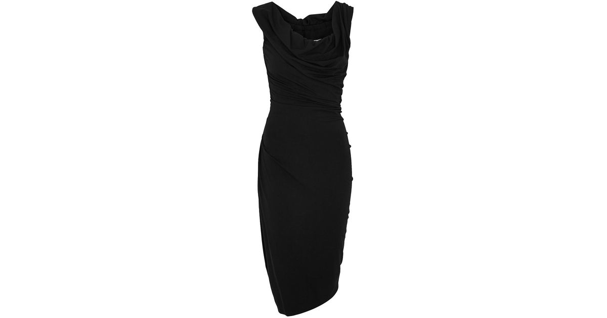 Vivienne Westwood Synthetic Ginnie Black Stretch-jersey Midi Dress | Lyst