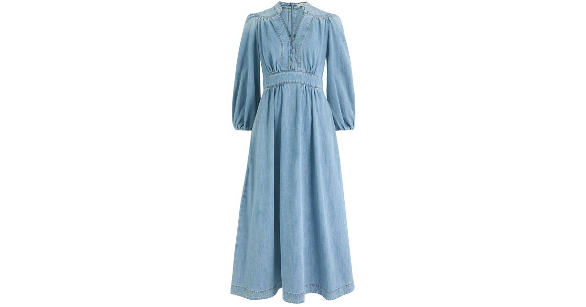 Zimmermann Lucky Midi Dress in Blue | Lyst