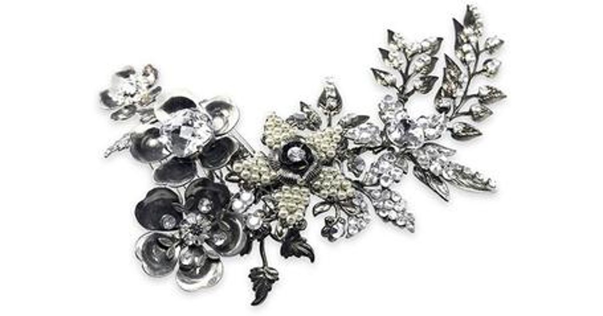 Halo Hair Comb Of Metal Work Leaves And Flowers In Tiny Delicate