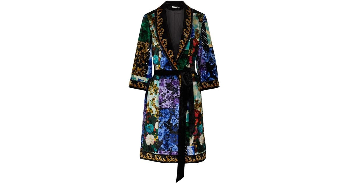 Alice + Olivia Alice + Olivia Eilene Printed Velvet Kimono Jacket | Lyst