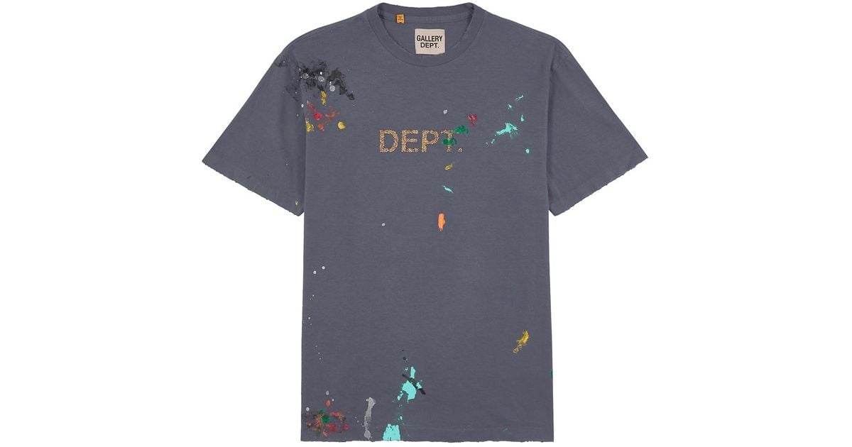 GALLERY DEPT. Paintsplatter Logo Cotton Tshirt in Blue for Men Lyst UK