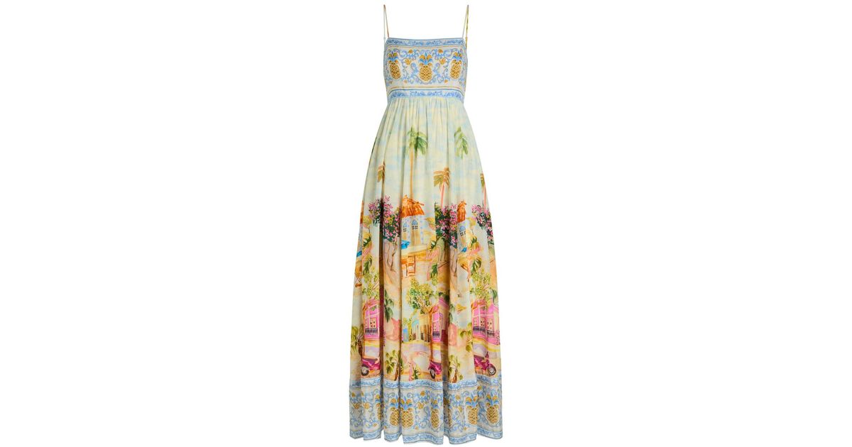 chinese dress ladies Farm Rio Ana Tapestry Linen Blend Sundress in Off-White at Nordstrom, Size X-Small main image 0