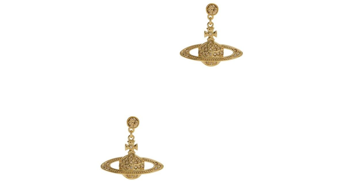 Vivienne Westwood Mini Bas Relief Orb Drop Earrings in White Vivienne Westwood Mini Bas Relief Orb Drop Earrings in White
