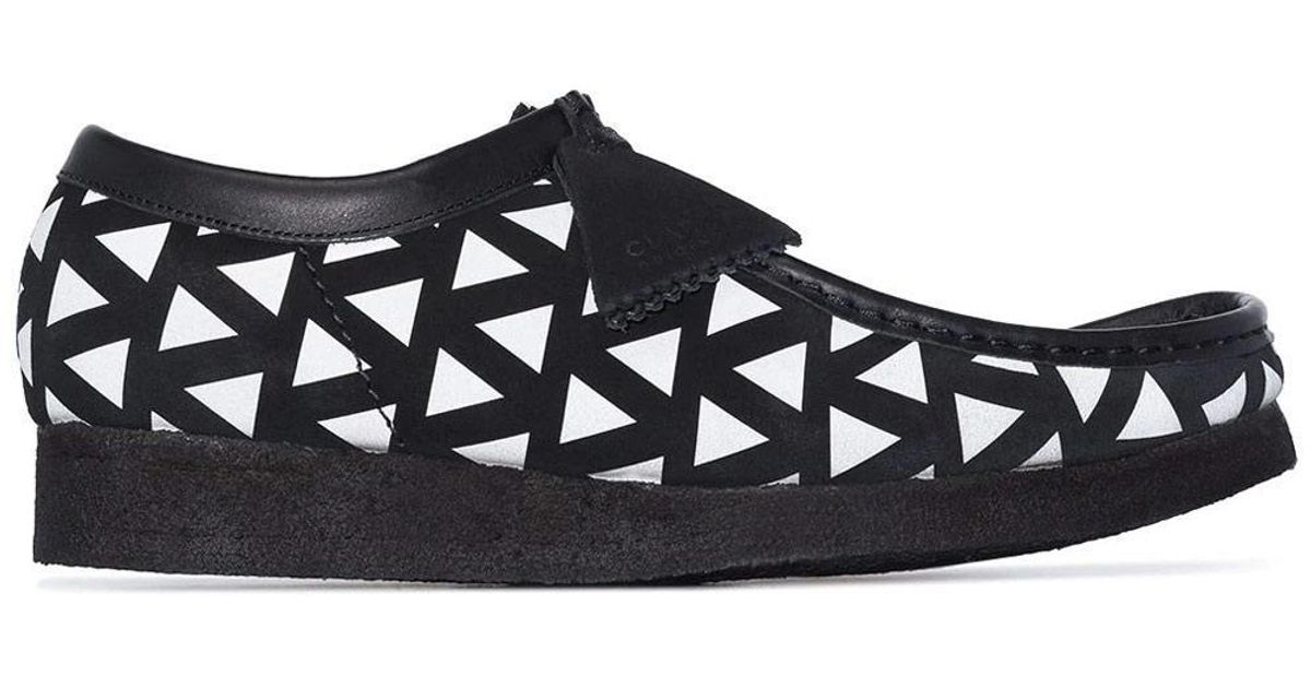 black and white wallabees