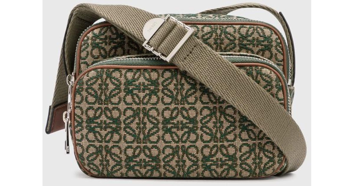 Loewe Canvas Mini Camera Bag in Green for Men Lyst