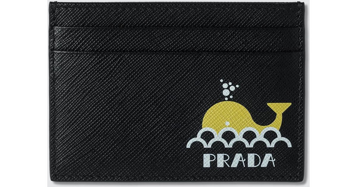 Prada Leather Card Holder With Whale in 