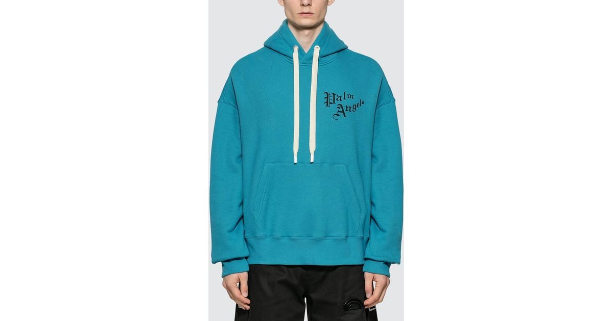 Palm Angels Cotton Sacred Heart Hoodie in Blue for Men - Save 21% - Lyst