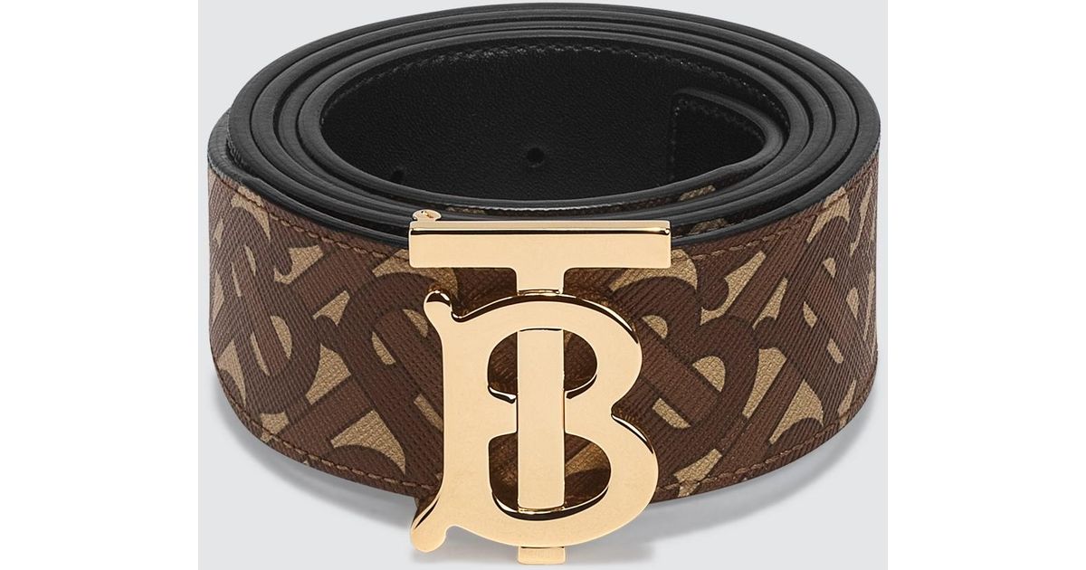 Burberry Canvas Tb Monogram Belt in Brown for Men - Lyst
