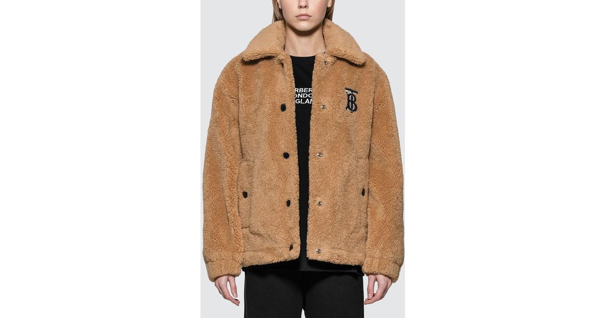 burberry monogram motif fleece jacket