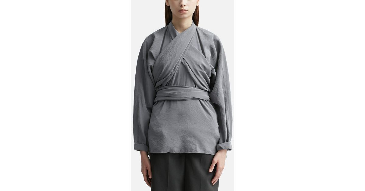 Lemaire Knotted Top in Gray | Lyst