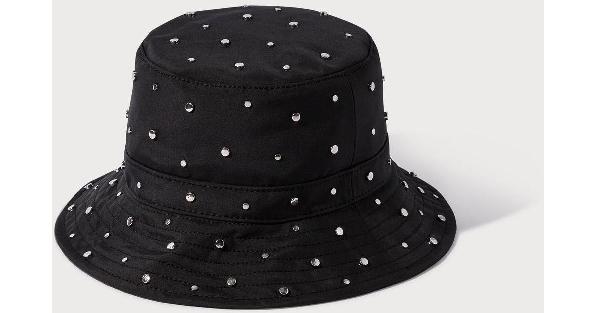 Ganni Synthetic Studded Nylon Bucket Hat in Black - Save 50% - Lyst