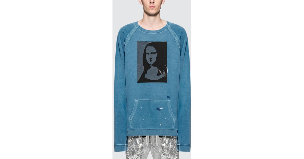 maison margiela mona lisa print sweatshirt