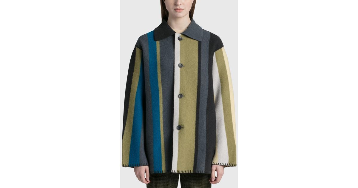 PERVERZE Blanket Coat in Blue | Lyst UK