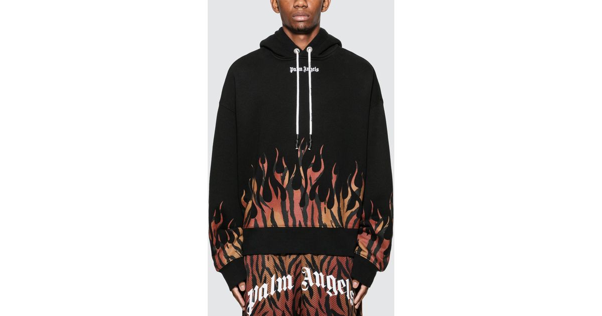 Palm angels tiger flame hoodie Clearance